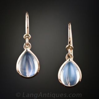 Rose Gold Moonstone Drop Earrings