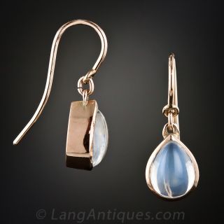 Rose Gold Moonstone Drop Earrings