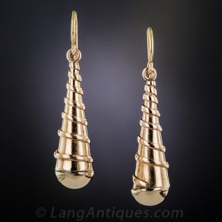 Rose Gold Swirly Drop Earrings