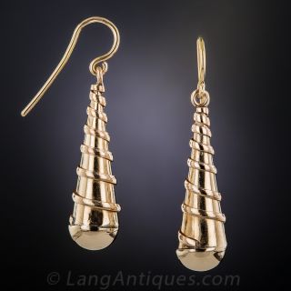 Rose Gold Swirly Drop Earrings