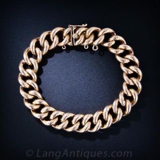 Rose Gold Tube Curb Link Bracelet