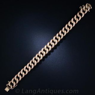 Rose Gold Tube Curb Link Bracelet