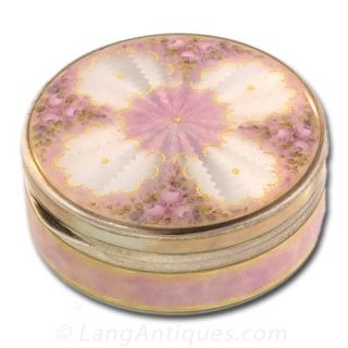 Rose Motif Enameled Box