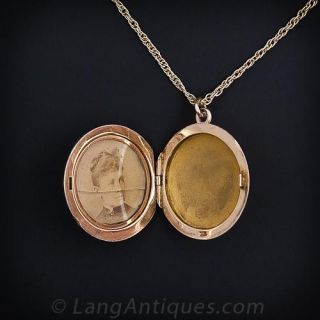 Round Repousse Locket, Circa 1885