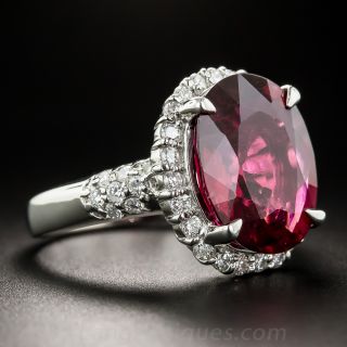 Rubelite Platinum and Diamond Cocktail Ring