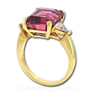 Rubellite Tourmaline and Diamond Ring