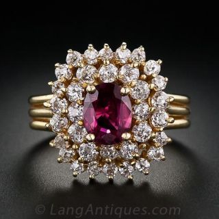 Ruby and Diamond Cocktail Ring