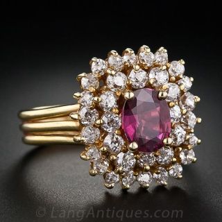 Ruby and Diamond Cocktail Ring