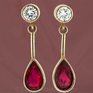 Contemporary Ruby Diamond Earrings 