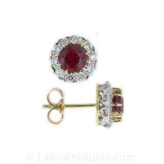 Ruby and Diamond Earrings