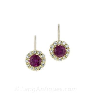 Ruby Diamond Earrings 