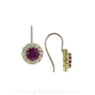 Ruby and Diamond Earrings