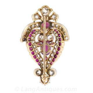 Ruby and Diamond Pin, Circa 1900