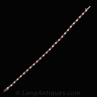 Ruby and Diamond Tennis Bracelet