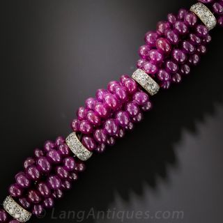 Ruby and Diamond Torsade Bracelet