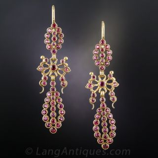 Ruby Drop Earrings - 2