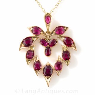 Antique Ruby Pendant Necklace