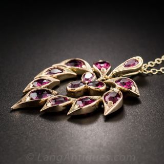 Antique Ruby Pendant Necklace