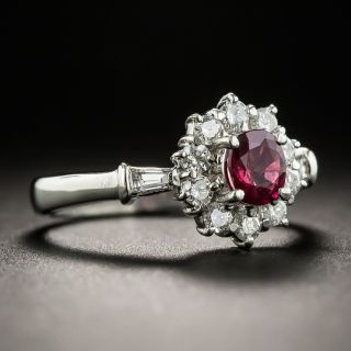 Ruby Platinum Diamond Ring