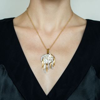 Ruser Freshwater Pearl And Diamond 'Jellyfish' Pendant Necklace/Brooch