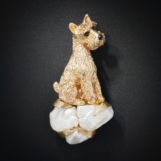 Ruser Freshwater Pearl Terrier Brooch - 5