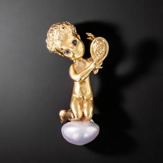 Ruser "Monday's Child"  Pearl Brooch - 2