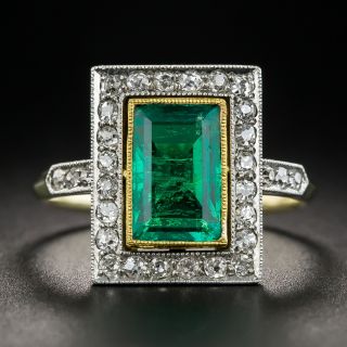 Russian 1.80 Carat Gem Emerald and Diamond Ring - 1
