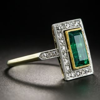 Russian 1.80 Carat Gem Emerald and Diamond Ring