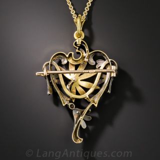 Russian Art Nouveau Cannabis Leaf Necklace/Brooch
