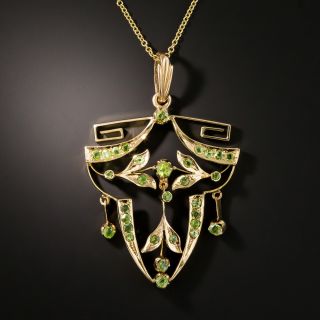 Russian Art Nouveau Demantoid Pendant Necklace - 2
