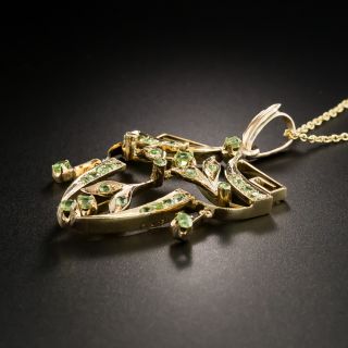 Russian Art Nouveau Demantoid Pendant Necklace