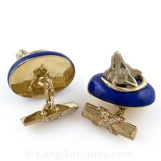 Russian Fox Head Cufflinks
