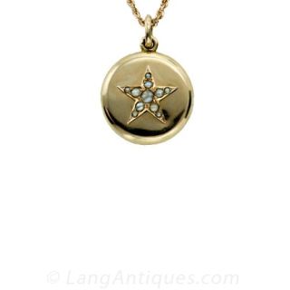  Russian Victorian Seed Pearl Locket Main View