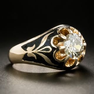 Russian Victorian Style 1.40 Carat Solitaire Engagement Ring