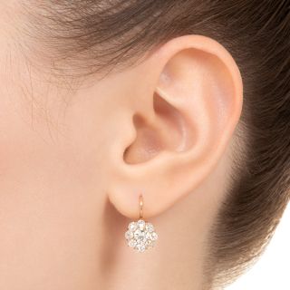 Russian (Victorian Style) Diamond Cluster Earrings