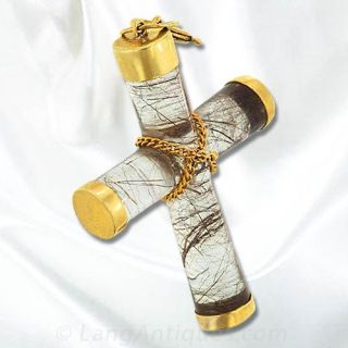 Rutilated Quartz Cross Pendant