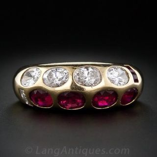 'Sabbadini' Ruby and Diamond Band Ring