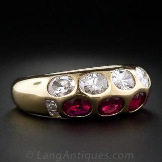'Sabbadini' Ruby and Diamond Band Ring