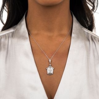 Saint Teresa Medallion Pendant with Diamonds