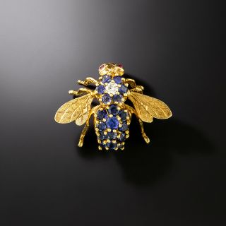  Sapphire and Diamond Bee Brooch by Hammerman Brothers - 2