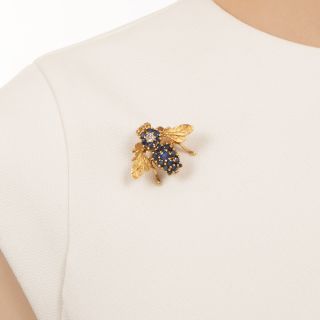  Sapphire and Diamond Bee Brooch by Hammerman Brothers