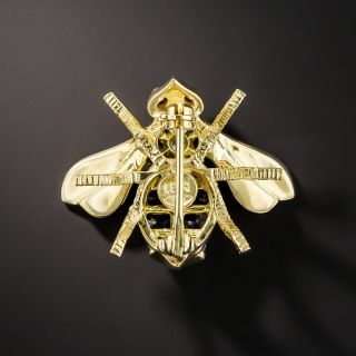 Sapphire and Diamond Bee Pin with Ruby Eyes by Rosenthal