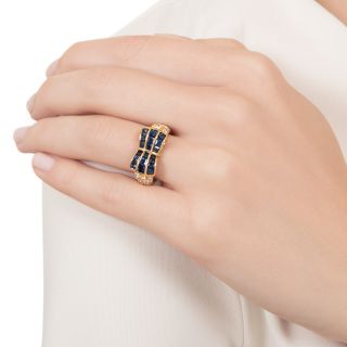 Sapphire and Diamond Bow Ring