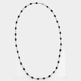Sapphire and Diamond Chain Necklace