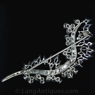 Sapphire and Diamond Cluster Brooch
