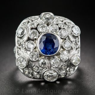 Sapphire and Diamond Cocktail Ring