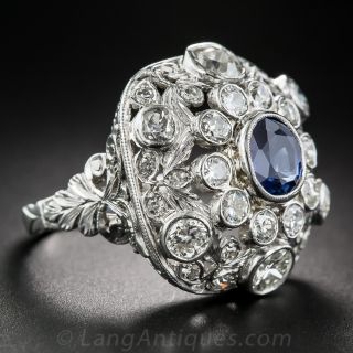 Sapphire and Diamond Cocktail Ring