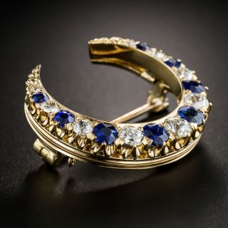 Sapphire and Diamond Crescent Pin by Bailey Banks & Biddle