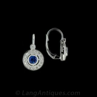 Sapphire and Diamond Drop Earrings