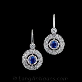 Sapphire and Diamond Drop Earrings